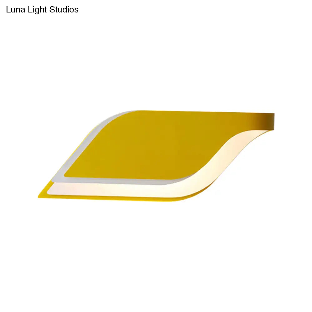 DecorBites™ DecorBites™ Nordic Metal Leaf Wall Lamp: Yellow/Grey/Green 1-Light Sconce Fixture