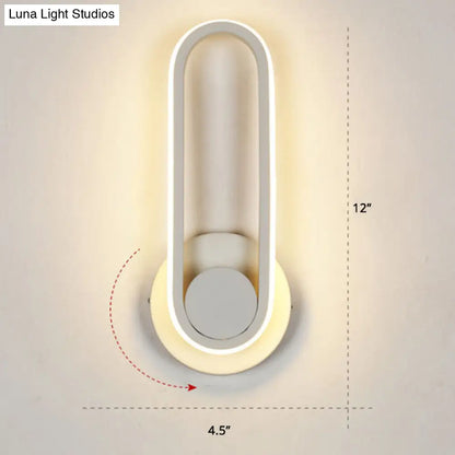 DecorBites™ DecorBites™ Nordic Metal LED Rotatable Oblong Wall Mount Lamp for Bedroom Lighting