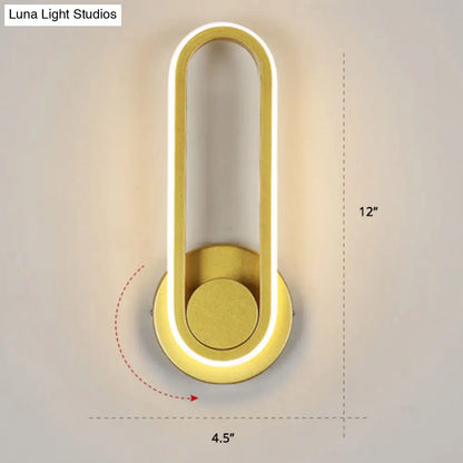 DecorBites™ DecorBites™ Nordic Metal LED Rotatable Oblong Wall Mount Lamp for Bedroom Lighting