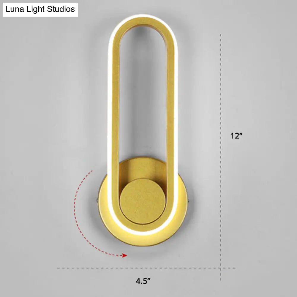 DecorBites™ DecorBites™ Nordic Metal LED Rotatable Oblong Wall Mount Lamp for Bedroom Lighting