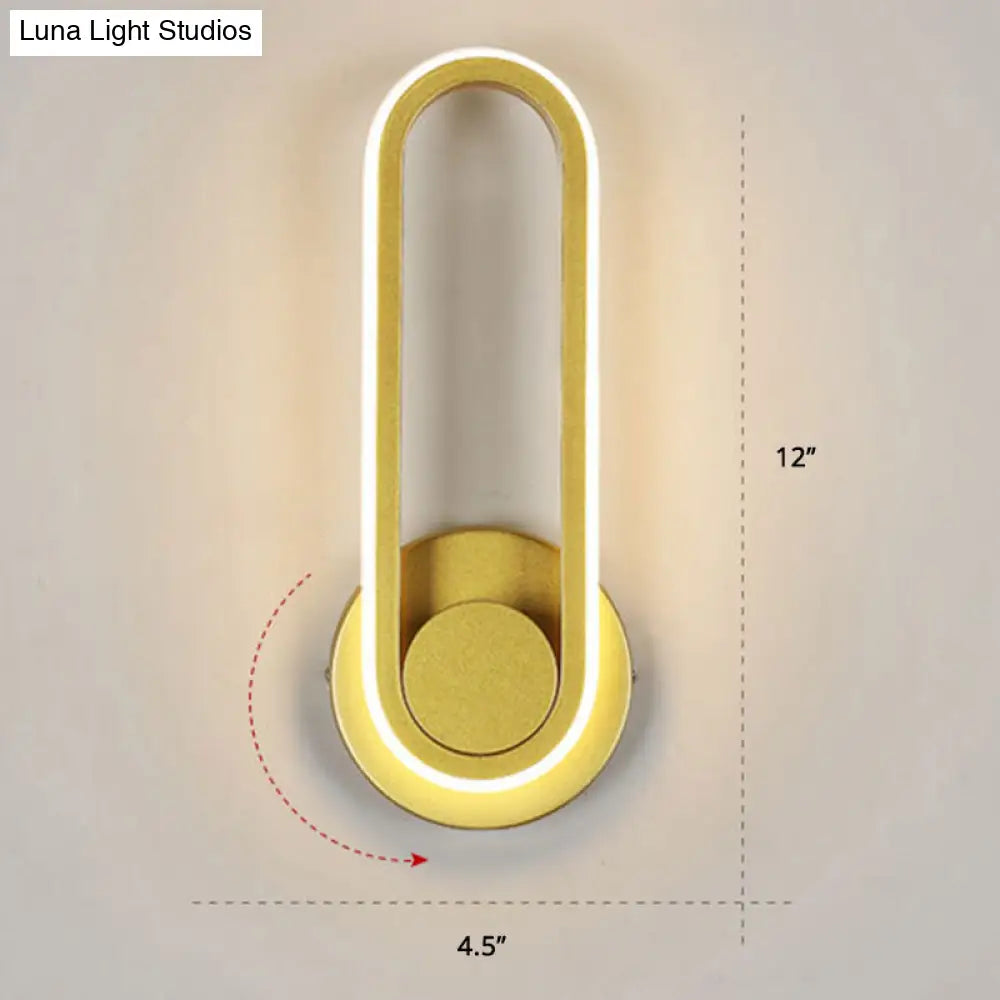 DecorBites™ DecorBites™ Nordic Metal LED Rotatable Oblong Wall Mount Lamp for Bedroom Lighting