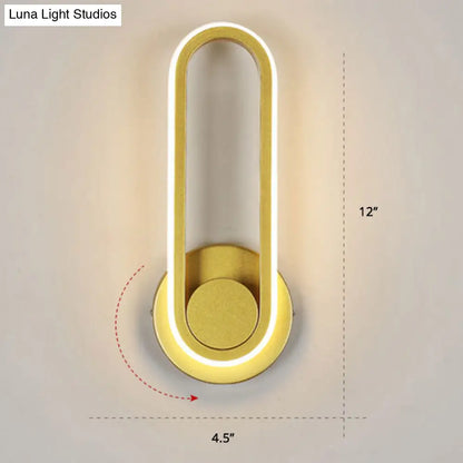 DecorBites™ DecorBites™ Nordic Metal LED Rotatable Oblong Wall Mount Lamp for Bedroom Lighting