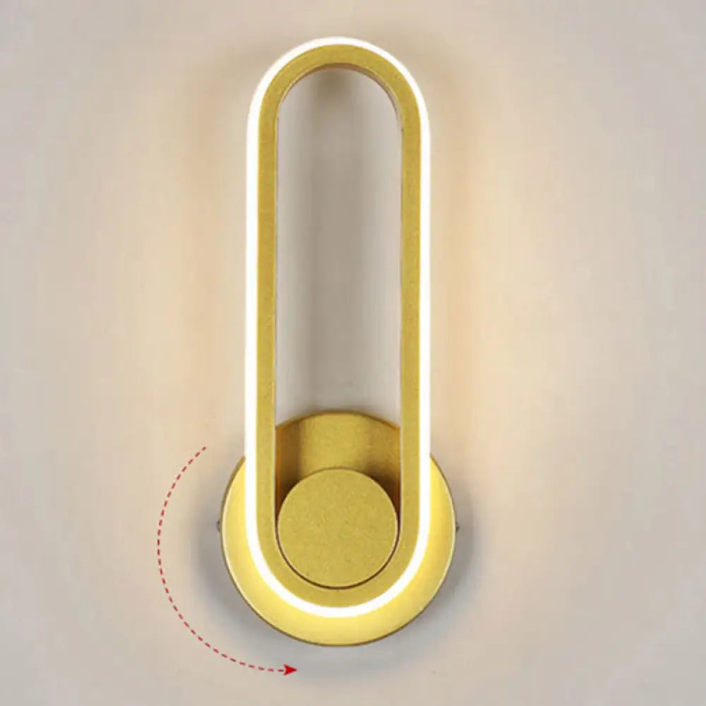 DecorBites™ DecorBites™ Nordic Metal LED Rotatable Oblong Wall Mount Lamp for Bedroom Lighting