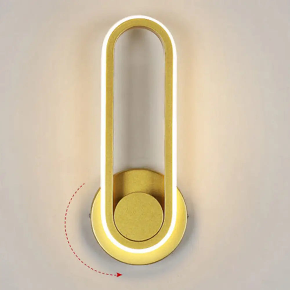 DecorBites™ DecorBites™ Nordic Metal LED Rotatable Oblong Wall Mount Lamp for Bedroom Lighting