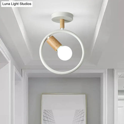 DecorBites™ DecorBites™ Nordic Metal Ring Ceiling Fixture with 1-Light Semi Flush Mount