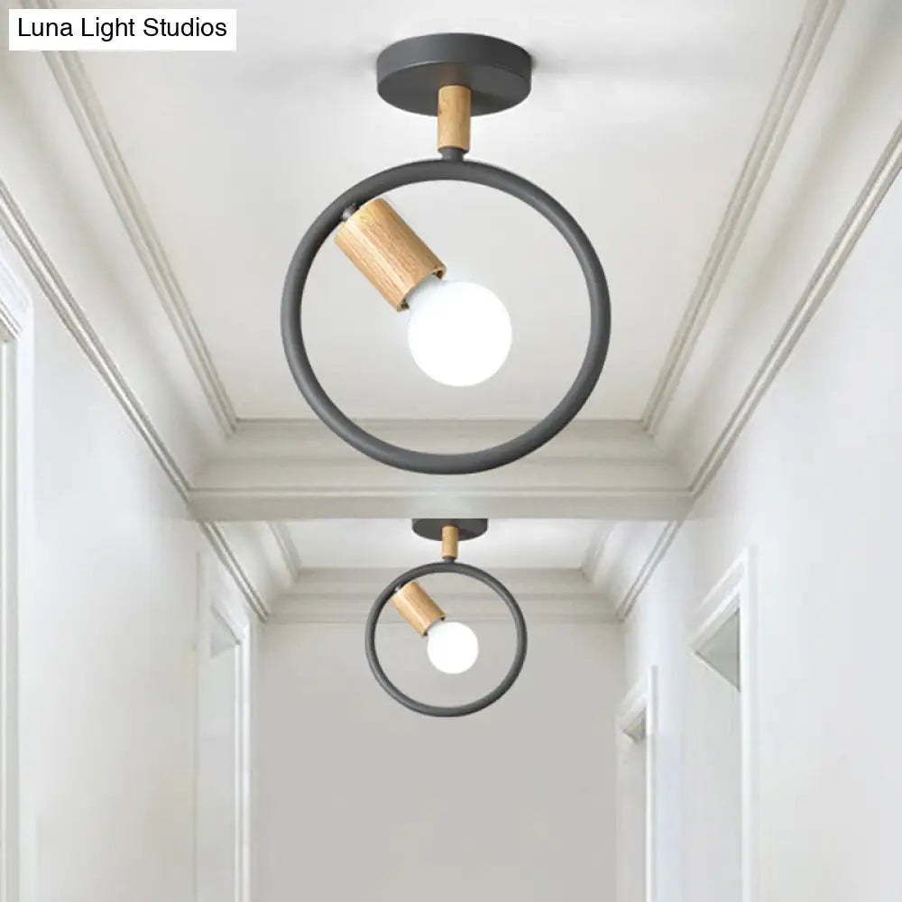 DecorBites™ DecorBites™ Nordic Metal Ring Ceiling Fixture with 1-Light Semi Flush Mount
