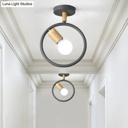 DecorBites™ DecorBites™ Nordic Metal Ring Ceiling Fixture with 1-Light Semi Flush Mount