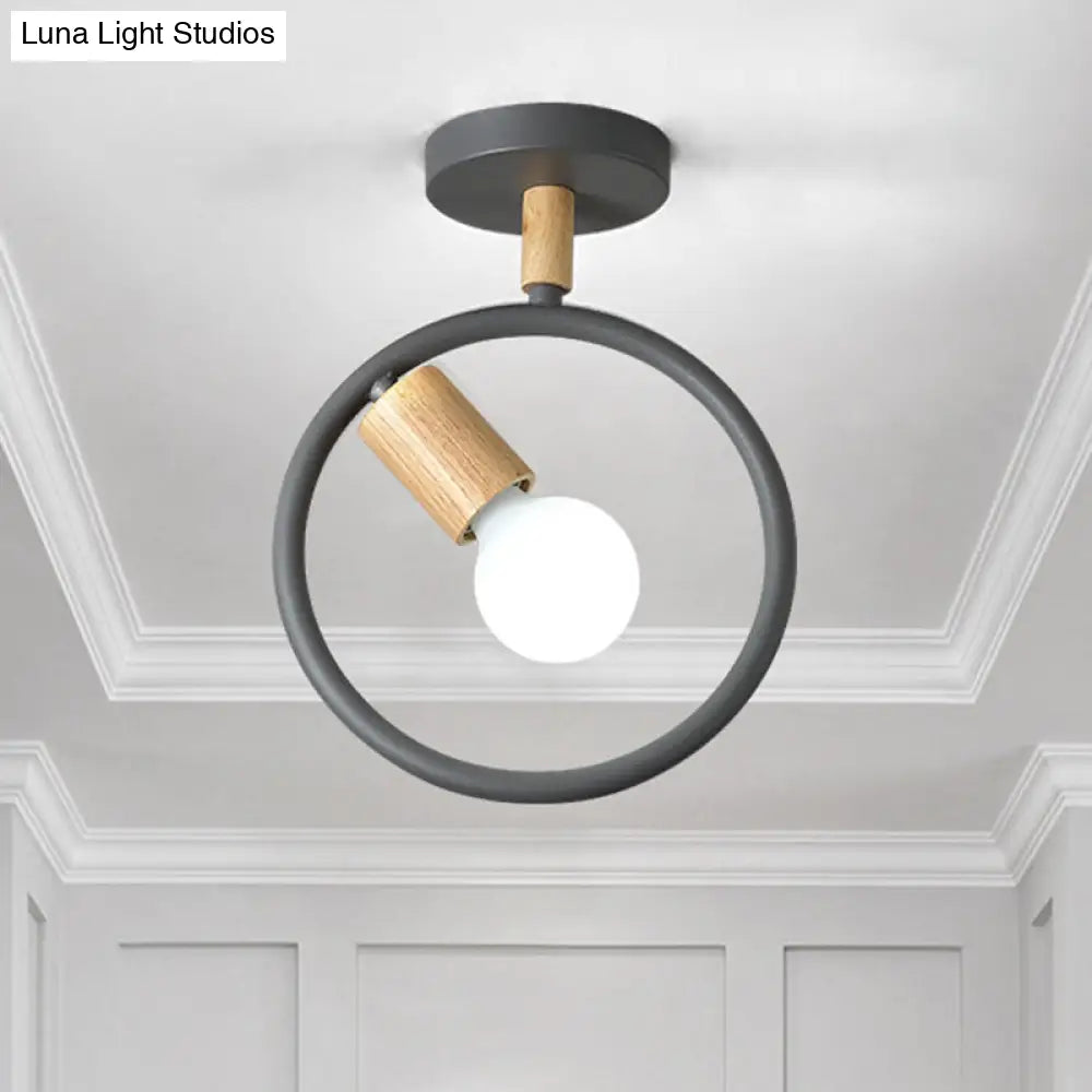 DecorBites™ DecorBites™ Nordic Metal Ring Ceiling Fixture with 1-Light Semi Flush Mount