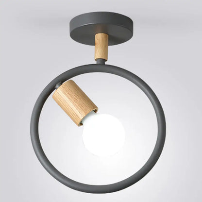 DecorBites™ DecorBites™ Nordic Metal Ring Ceiling Fixture with 1-Light Semi Flush Mount