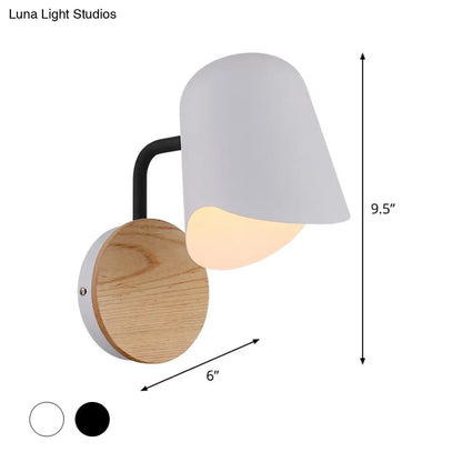 DecorBites™ DecorBites™ Nordic Metal Wall Sconce with Right Angle Arm and 1-Light, White/Black Finish