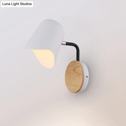 DecorBites™ DecorBites™ Nordic Metal Wall Sconce with Right Angle Arm and 1-Light, White/Black Finish