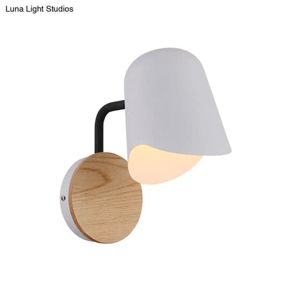 DecorBites™ DecorBites™ Nordic Metal Wall Sconce with Right Angle Arm and 1-Light, White/Black Finish