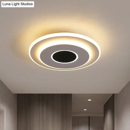 DecorBites™ DecorBites™ Nordic Mini Thin Flushmount Acrylic LED Ceiling Light - Warm/White, Black-White