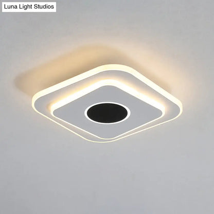 DecorBites™ DecorBites™ Nordic Mini Thin Flushmount Acrylic LED Ceiling Light - Warm/White, Black-White