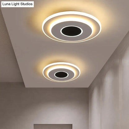 DecorBites™ DecorBites™ Nordic Mini Thin Flushmount Acrylic LED Ceiling Light - Warm/White, Black-White