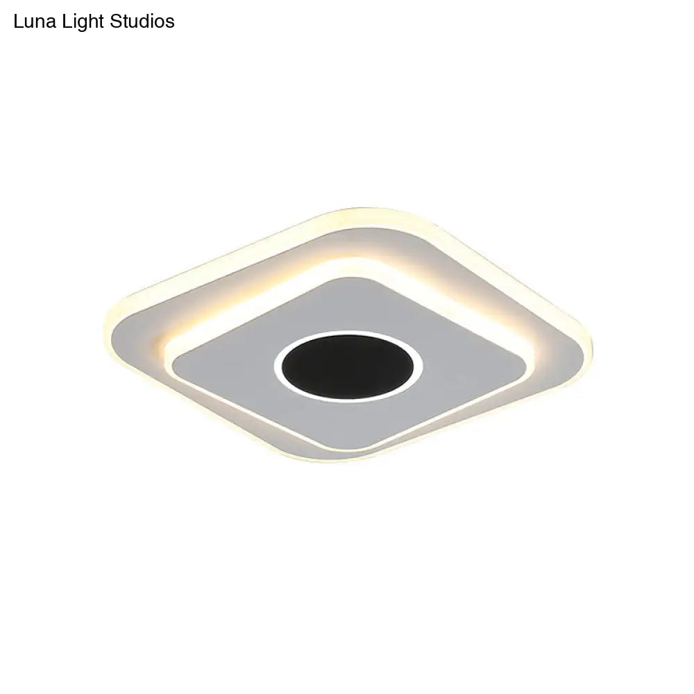 DecorBites™ DecorBites™ Nordic Mini Thin Flushmount Acrylic LED Ceiling Light - Warm/White, Black-White