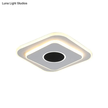 DecorBites™ DecorBites™ Nordic Mini Thin Flushmount Acrylic LED Ceiling Light - Warm/White, Black-White