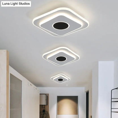 DecorBites™ DecorBites™ Nordic Mini Thin Flushmount Acrylic LED Ceiling Light - Warm/White, Black-White