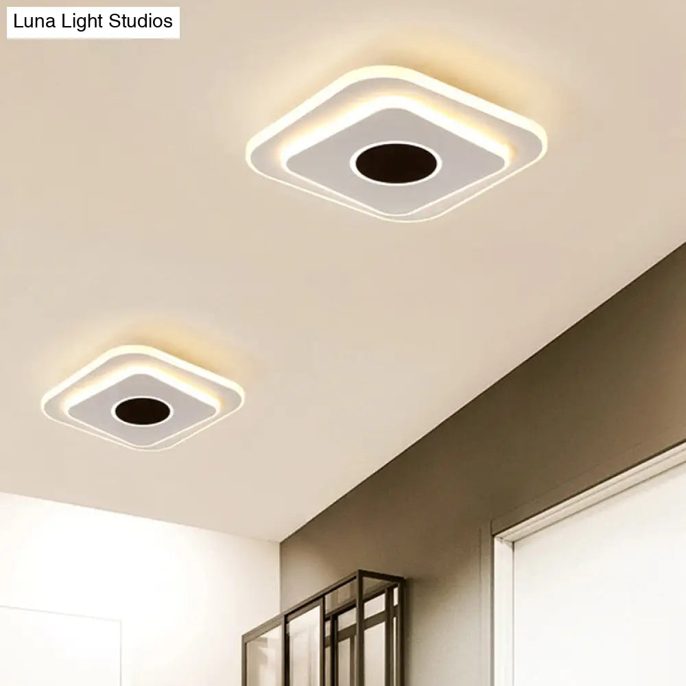DecorBites™ DecorBites™ Nordic Mini Thin Flushmount Acrylic LED Ceiling Light - Warm/White, Black-White
