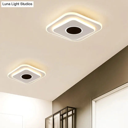 DecorBites™ DecorBites™ Nordic Mini Thin Flushmount Acrylic LED Ceiling Light - Warm/White, Black-White