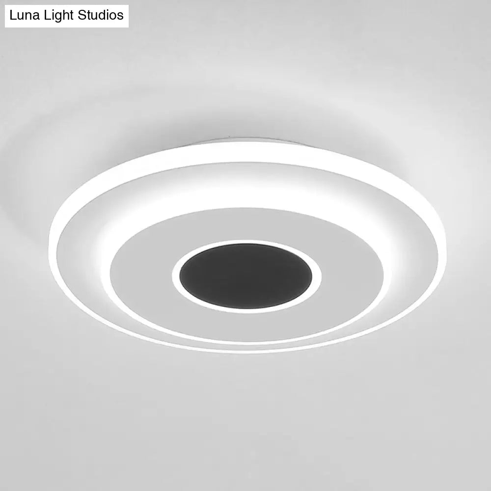 DecorBites™ DecorBites™ Nordic Mini Thin Flushmount Acrylic LED Ceiling Light - Warm/White, Black-White