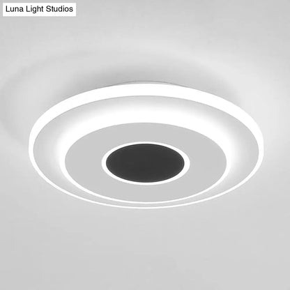 DecorBites™ DecorBites™ Nordic Mini Thin Flushmount Acrylic LED Ceiling Light - Warm/White, Black-White