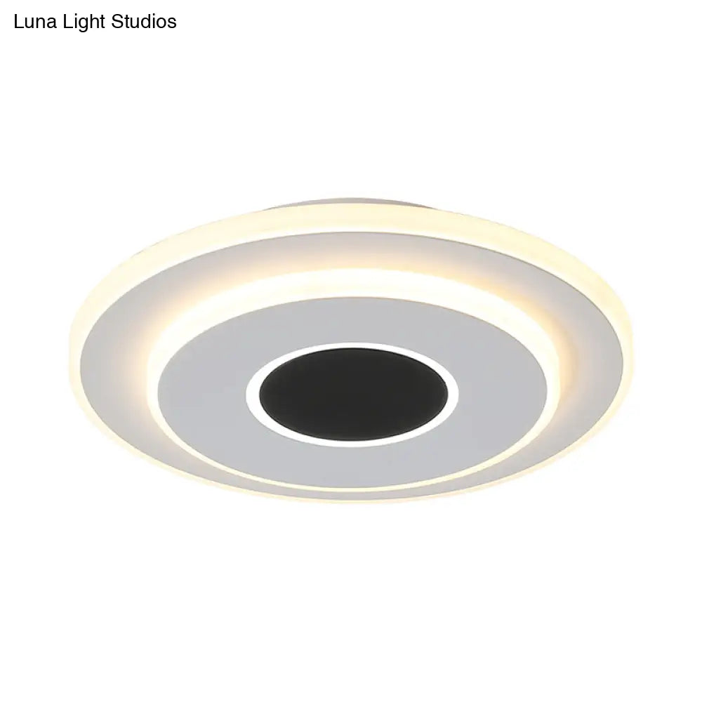 DecorBites™ DecorBites™ Nordic Mini Thin Flushmount Acrylic LED Ceiling Light - Warm/White, Black-White