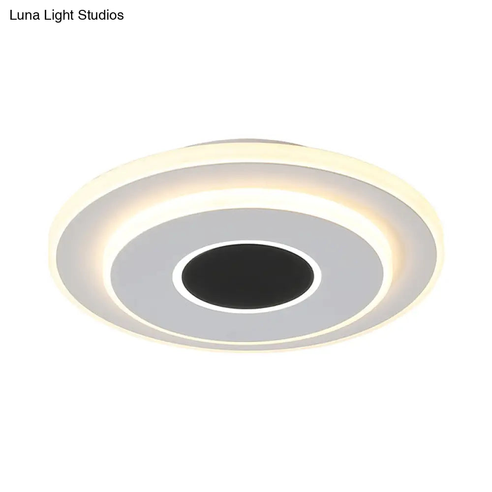 DecorBites™ DecorBites™ Nordic Mini Thin Flushmount Acrylic LED Ceiling Light - Warm/White, Black-White