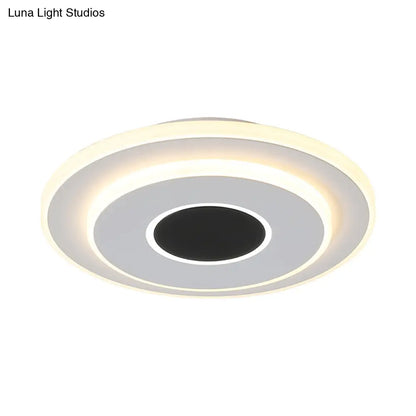 DecorBites™ DecorBites™ Nordic Mini Thin Flushmount Acrylic LED Ceiling Light - Warm/White, Black-White