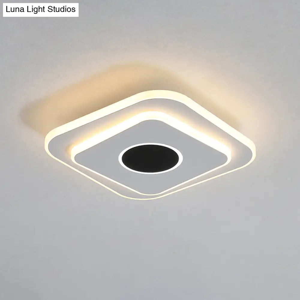 DecorBites™ DecorBites™ Nordic Mini Thin Flushmount Acrylic LED Ceiling Light - Warm/White, Black-White