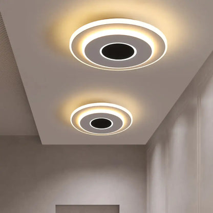 DecorBites™ DecorBites™ Nordic Mini Thin Flushmount Acrylic LED Ceiling Light - Warm/White, Black-White