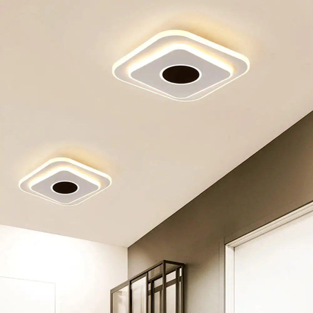 DecorBites™ DecorBites™ Nordic Mini Thin Flushmount Acrylic LED Ceiling Light - Warm/White, Black-White