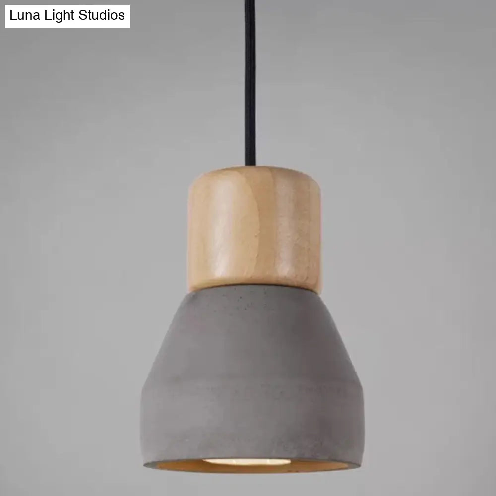 Nordic Minimalist Cement Tapered Hanging Light - Restaurant Down Mini Pendant (1-Light)