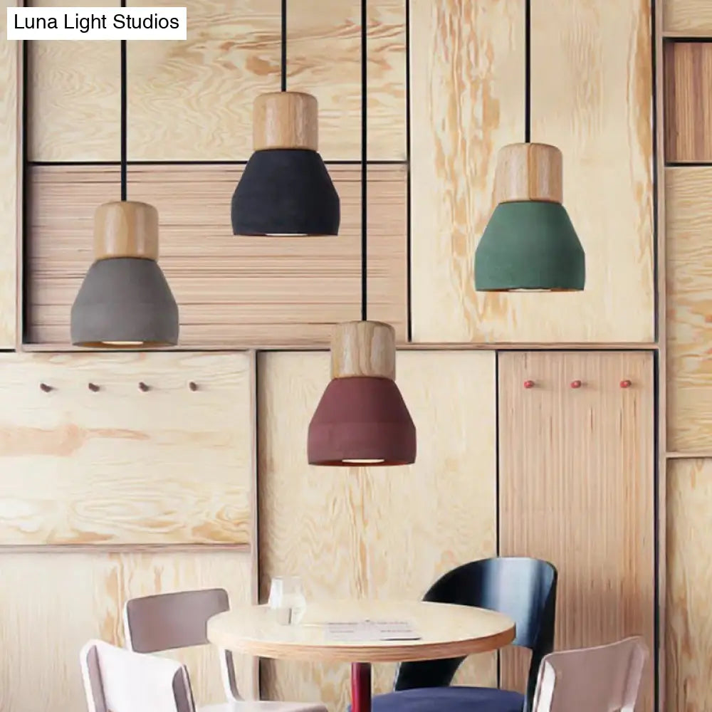 Nordic Minimalist Cement Tapered Hanging Light - Restaurant Down Mini Pendant (1-Light)