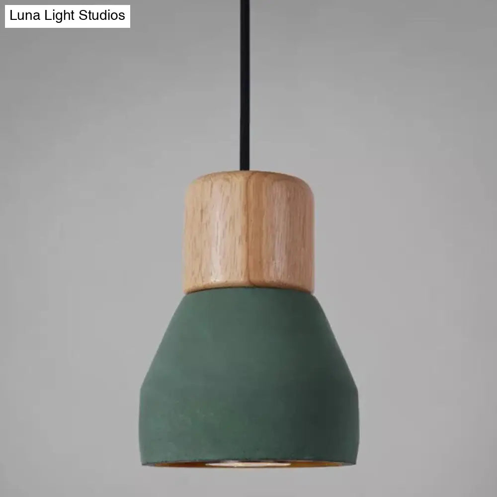 Nordic Minimalist Cement Tapered Hanging Light - Restaurant Down Mini Pendant (1-Light)