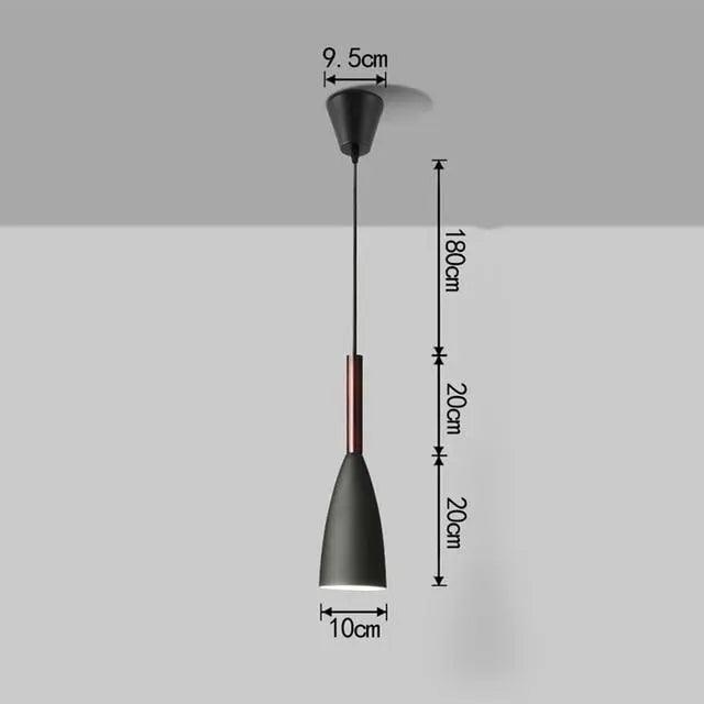 Nordic Minimalist Kitchen Island Lighting - 1 Head Black / White Light Bulb