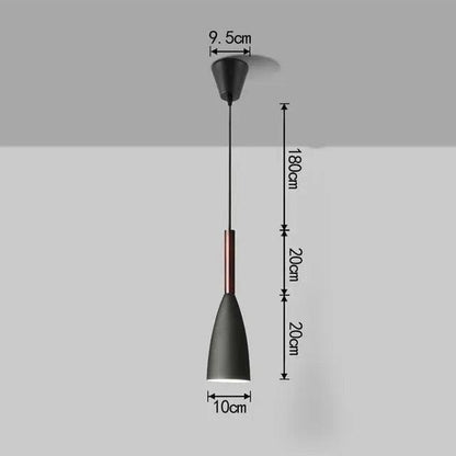 Nordic Minimalist Kitchen Island Lighting - 1 Head Black / White Light Bulb