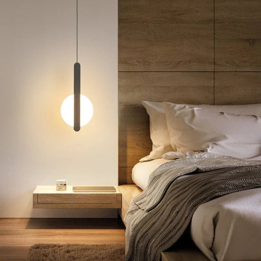 Nordic Minimalist Metal Bedside Pendant Light - Decorbites