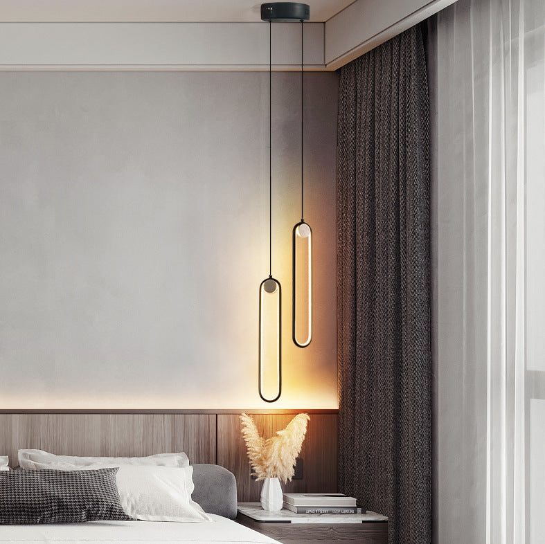 Aluminum Oval Bedside Chandelier