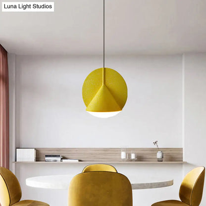 Nordic Modern 1-Light Round Shade Pendant Lamp for Living Room