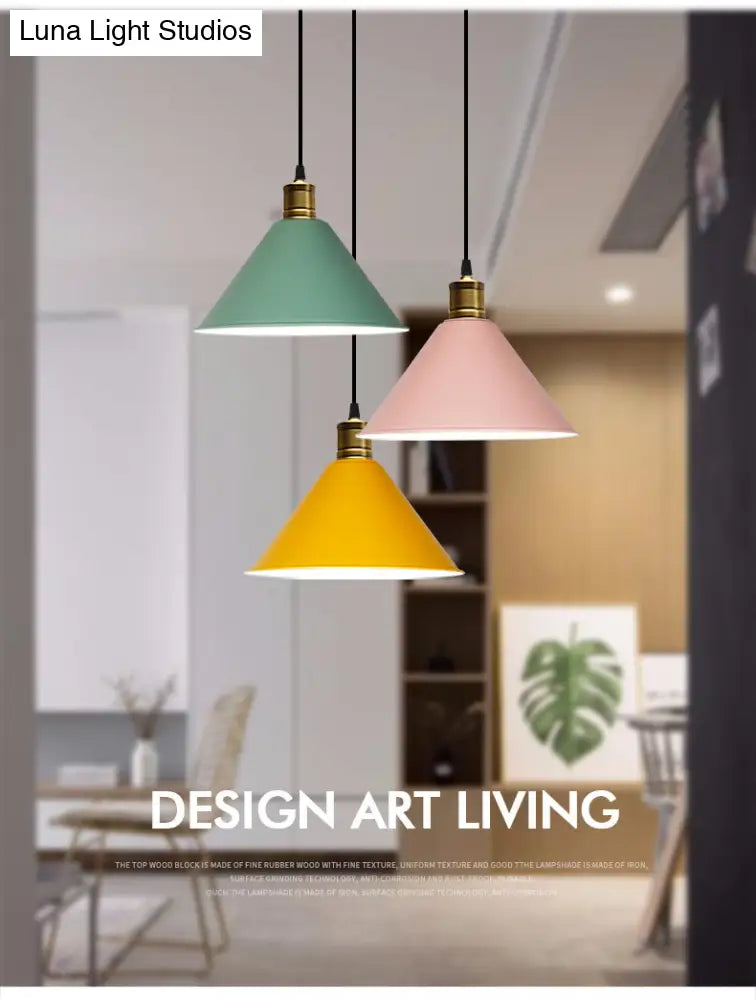 Nordic Modern Metal Tapered Hanging Light - Stylish 1-Light Restaurant Ceiling Pendant Lamp