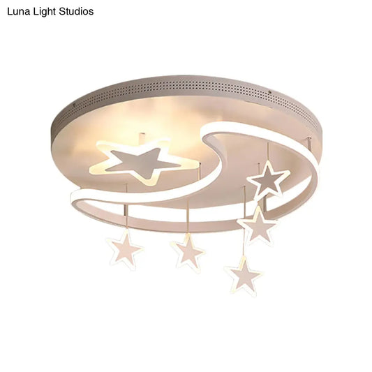DecorBites™ DecorBites™ Nordic Moon & Star Ceiling Light Fixture - Acrylic Flush Mount for Kindergarten