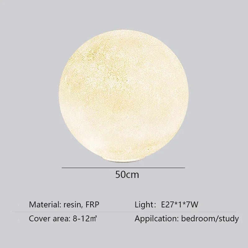 Nordic Moon White FRP Round Pendant Light - Decorbites