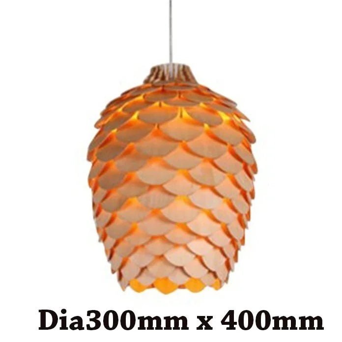 Nordic Oak Pinecone Wood Pendant Light - Decorbites