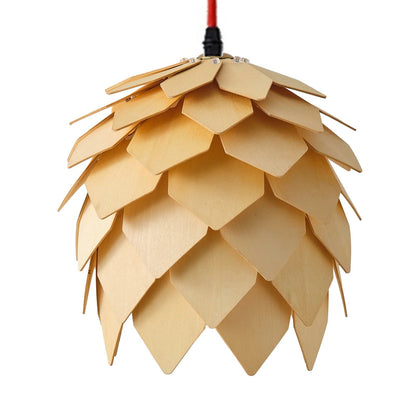 Nordic Oak Pinecone Wood Pendant Light - Decorbites