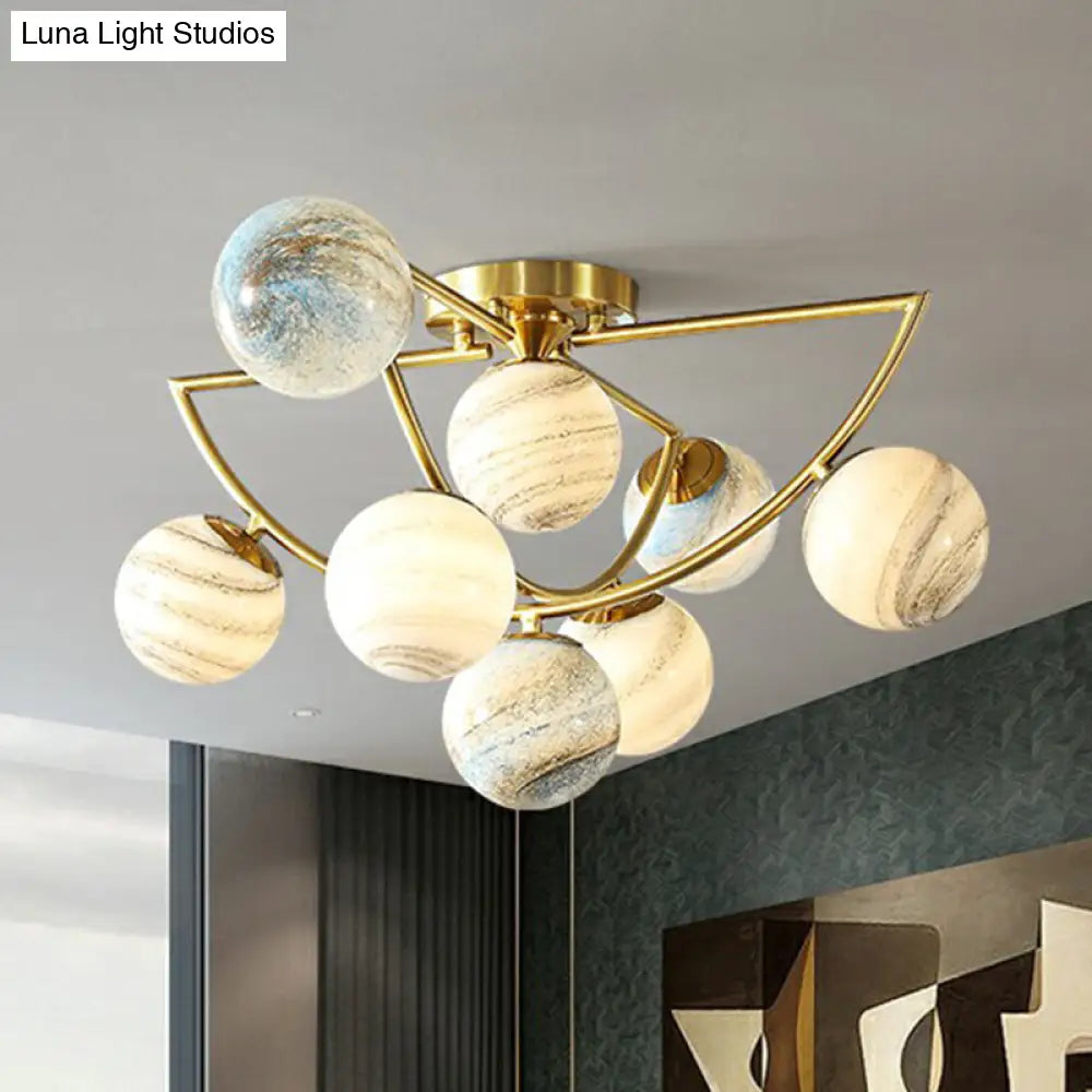 DecorBites™ DecorBites™ Nordic Ombre Glass Ceiling Lamp with Gold Finish for Bedroom