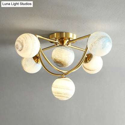 DecorBites™ DecorBites™ Nordic Ombre Glass Ceiling Lamp with Gold Finish for Bedroom