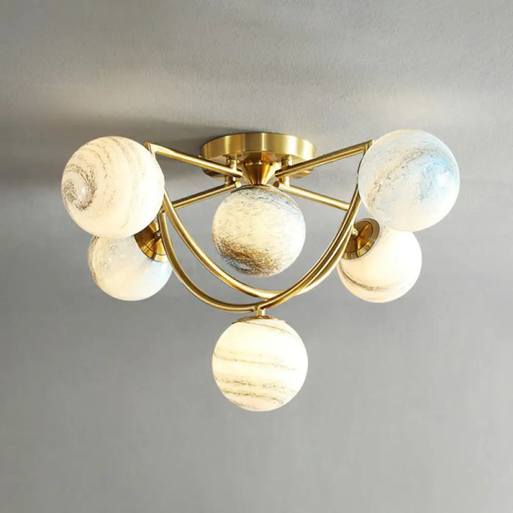 DecorBites™ DecorBites™ Nordic Ombre Glass Ceiling Lamp with Gold Finish for Bedroom