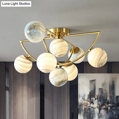 DecorBites™ DecorBites™ Nordic Ombre Glass Ceiling Lamp with Gold Finish for Bedroom