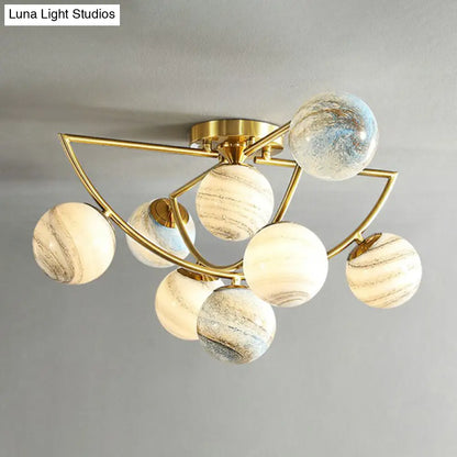 DecorBites™ DecorBites™ Nordic Ombre Glass Ceiling Lamp with Gold Finish for Bedroom